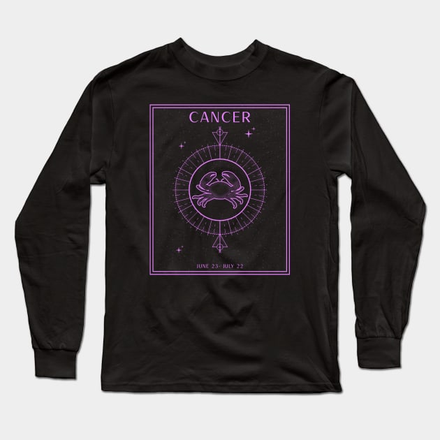 Cancer Crab Zodiac Long Sleeve T-Shirt by Tip Top Tee's